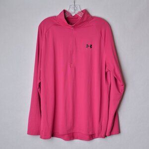 Under Armour Tech 2.0 Long Sleeved Shirt 1/2 Zip Pink Men XL Extra Large 1328495